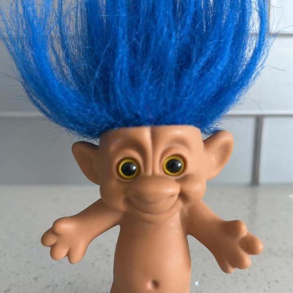🏴 vintage Blue Hair Troll Doll - Picture 2 of 7